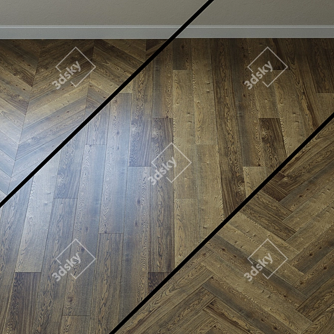 French Oak Parquet Board 3D model image 1