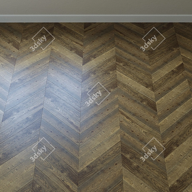 French Oak Parquet Board 3D model image 3