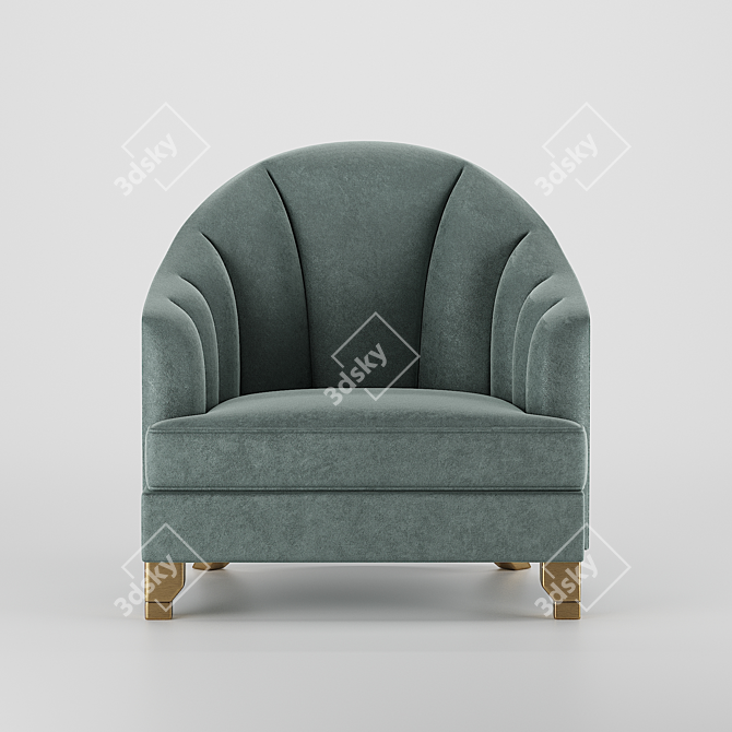 Elegant Armchair Sofa 3D model image 1