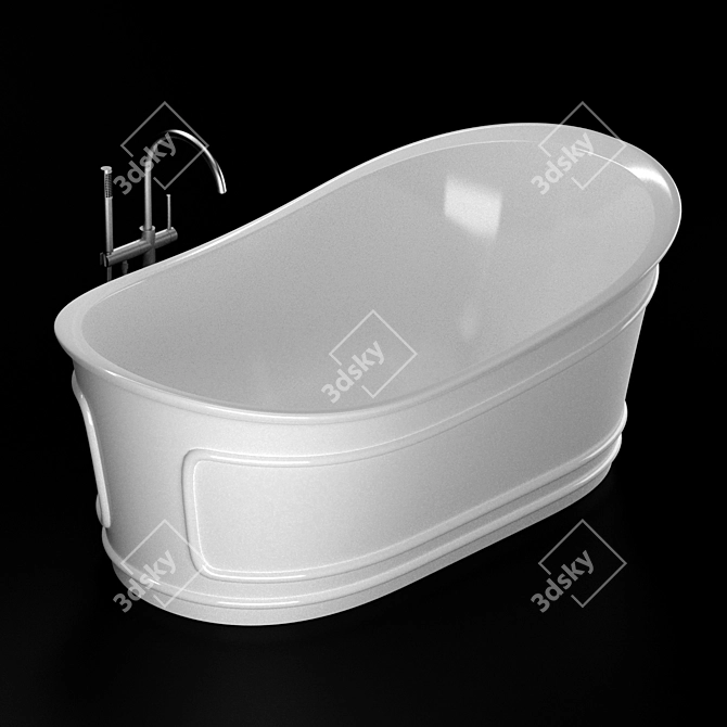 Elegant Freestanding Acrylic Bathtub 3D model image 1