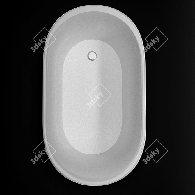 Elegant Freestanding Acrylic Bathtub 3D model image 3