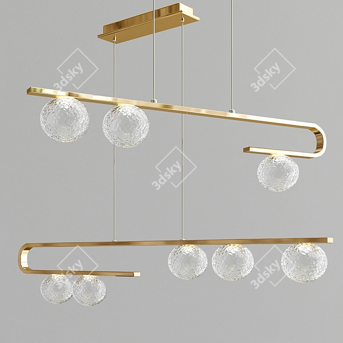 Sleek LED Suspension Light Catania 3D model image 1