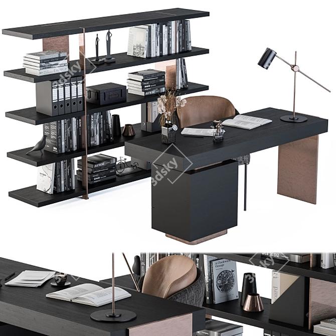 Modern Design Minotti Carson Writing Table 3D model image 1