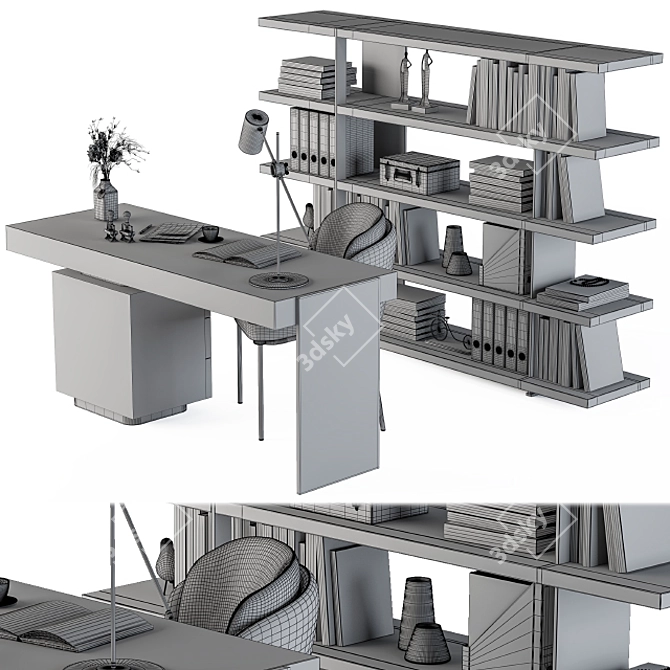 Modern Design Minotti Carson Writing Table 3D model image 5