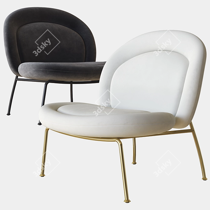 Sleek Honey Lounge Chair 3D model image 1