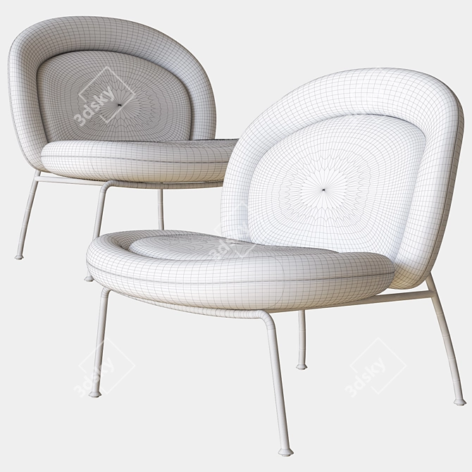 Sleek Honey Lounge Chair 3D model image 3