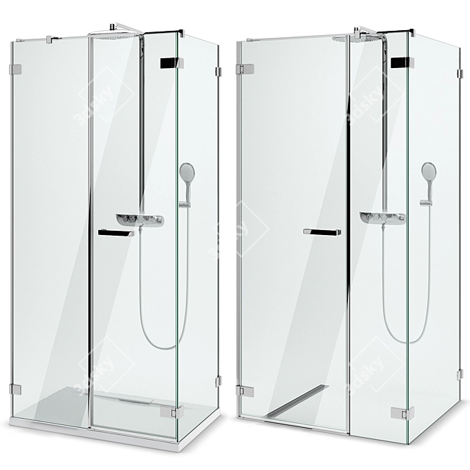 Modern Shower Enclosures & Doors: Radaway Arta Set 100 3D model image 3