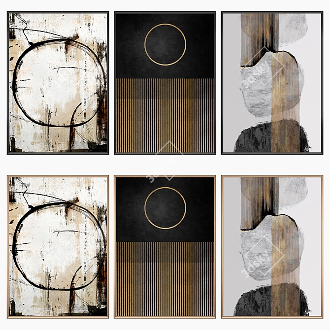 3-Piece Wall Art Set with Multiple Frame Options 3D model image 2