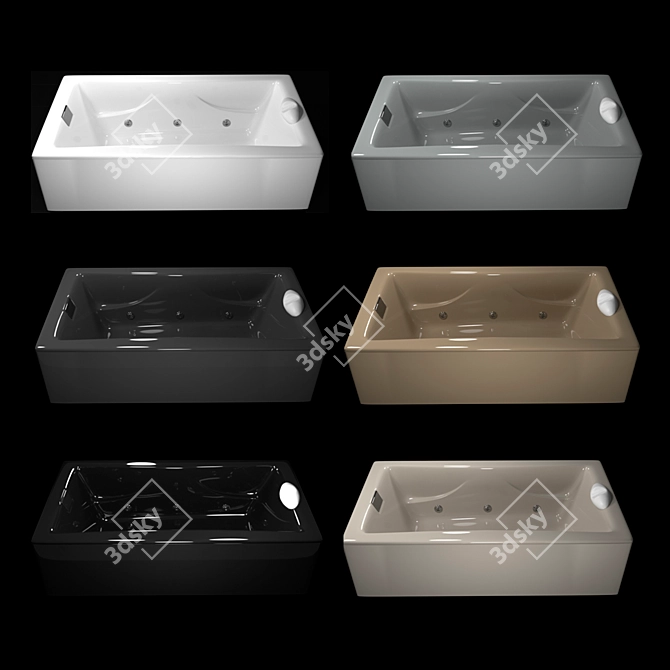 Luxury Whirlpool Bath Tub 3D model image 2