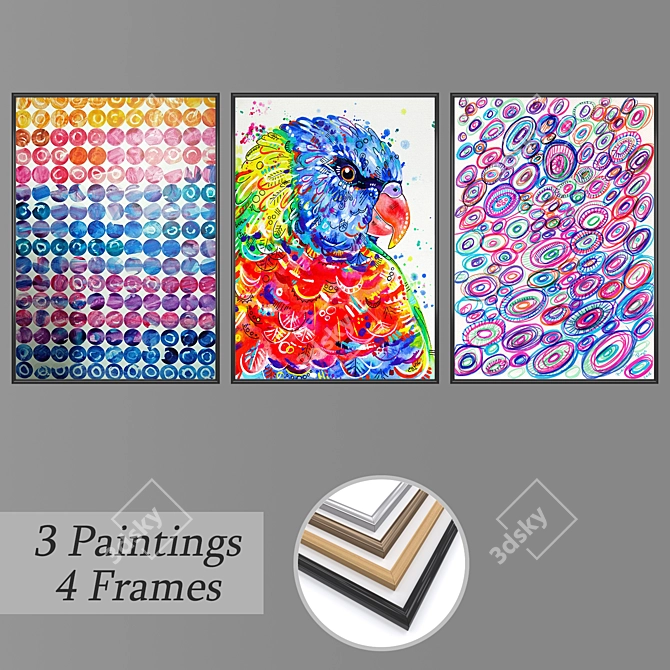 Gallery Appeal Wall Art Set 3D model image 1