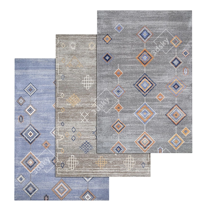 Luxury Carpets Set - High-Quality Textures | 3 Variants 3D model image 1