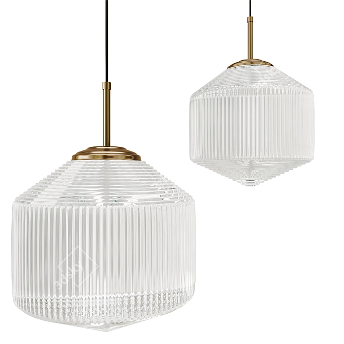 Transparent Glass Pendant Light 3D model image 1