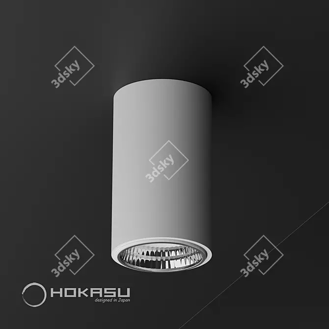HOKASU Tube: Sleek Surface Mounted Lamp 3D model image 1