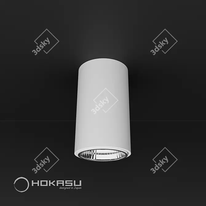 HOKASU Tube: Sleek Surface Mounted Lamp 3D model image 2