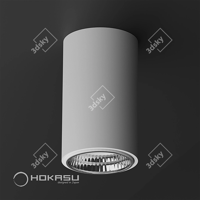 HOKASU Tube: Sleek Surface Mounted Lamp 3D model image 3