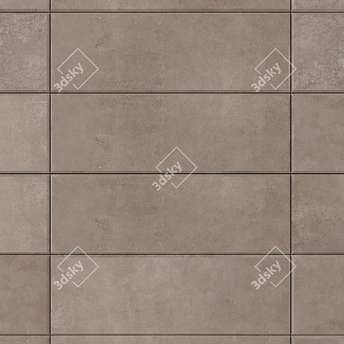 Suite Gray Concrete Wall Tiles 3D model image 2