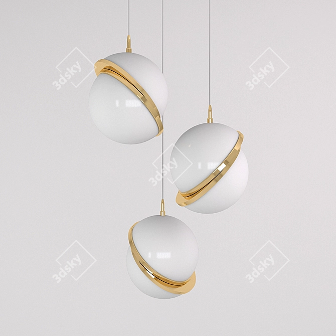 Modern Sphere Pendant Lamp 3D model image 2