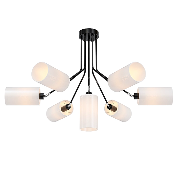 Industrial Loft Chandelier with Rotating Arms 3D model image 1