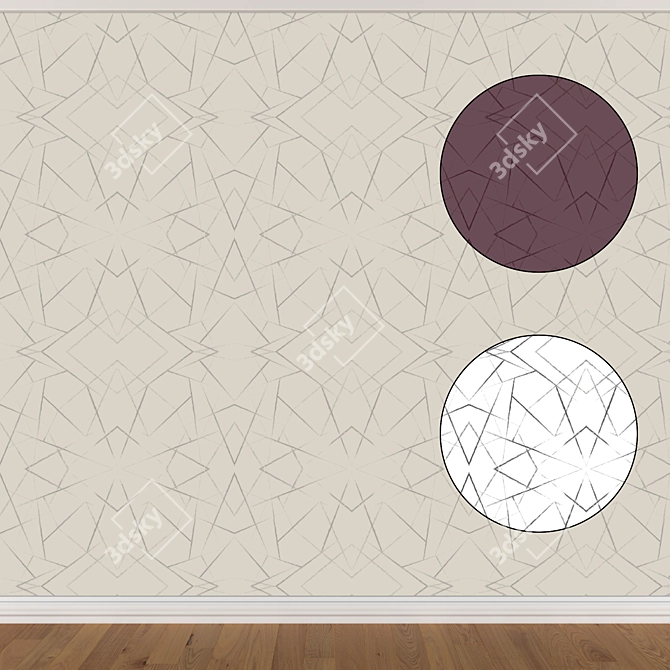 Seamless Wallpaper Set (3 Colors) 3D model image 1