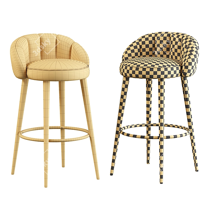 Olympia Bar Stool: Handcrafted Elegance 3D model image 5