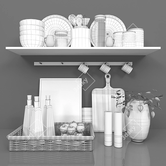 Modern Kitchen Set 01: 3D Model 3D model image 5