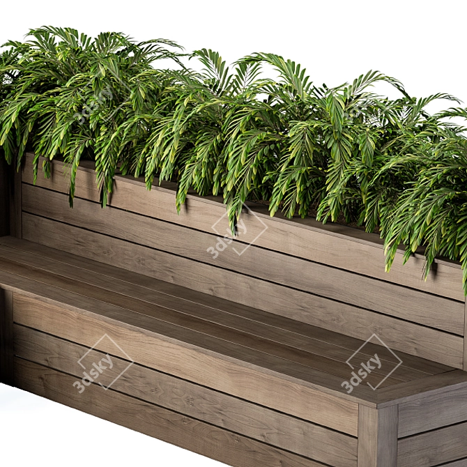 Urban Oasis Bench: Integrating Nature in Architecture 3D model image 3