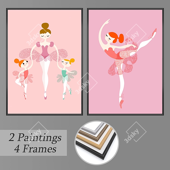 Versatile Set of Wall Paintings 3D model image 1