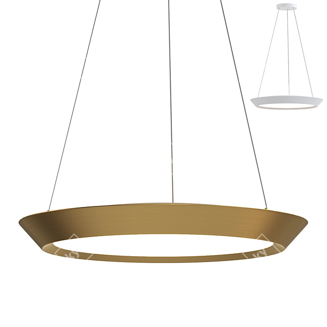 Minimalist Metal Ring LED Lamp 3D model image 1