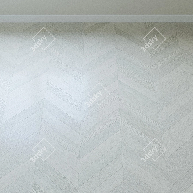 French Oak Chevron Parquet Board 3D model image 3