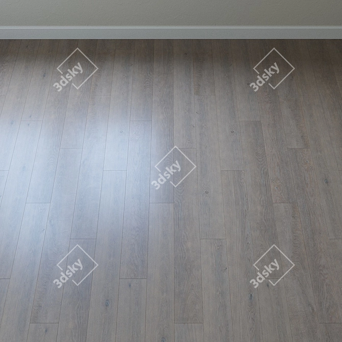 Elegant Oak Chevron Parquet Flooring 3D model image 2