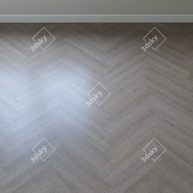 Elegant Oak Chevron Parquet Flooring 3D model image 4