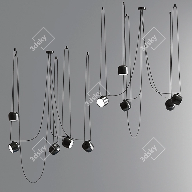 Contemporary Suspension Pendant Light 3D model image 2