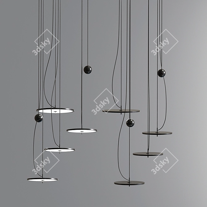 Contemporary Suspension Pendant Light 3D model image 3