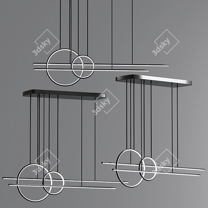 Contemporary Suspension Pendant Light 3D model image 4