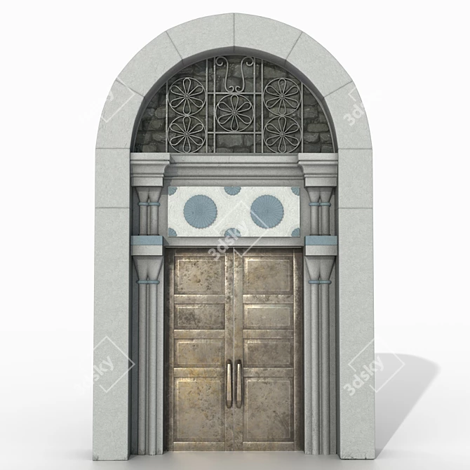 Vintage Assyrian Door: Intricately Designed & Portable 3D model image 1