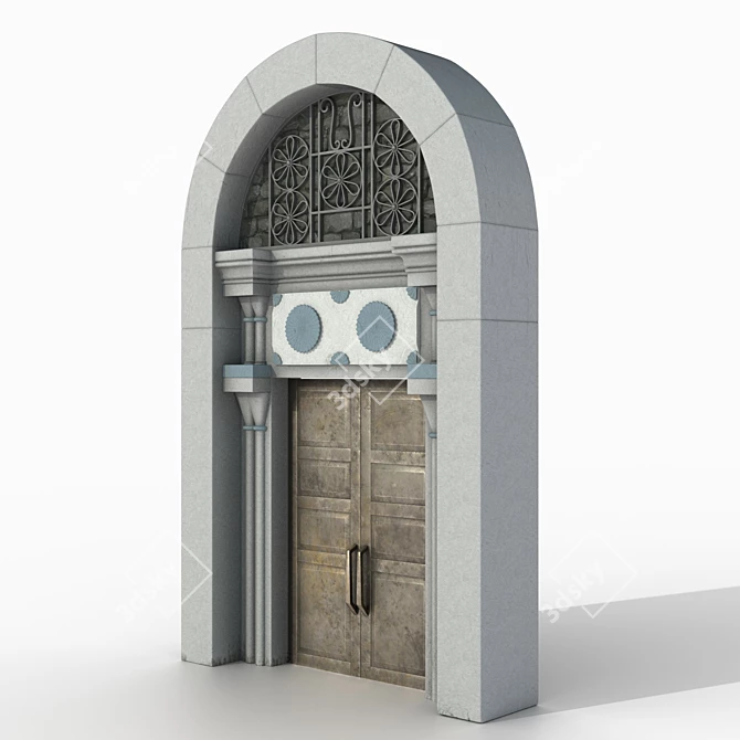 Vintage Assyrian Door: Intricately Designed & Portable 3D model image 3