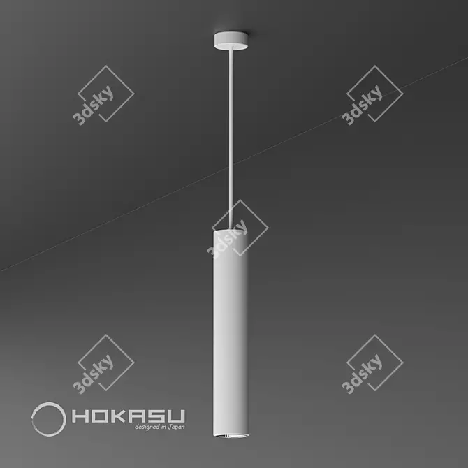 Minimalist Tube Hang Pendant Lamp 3D model image 1