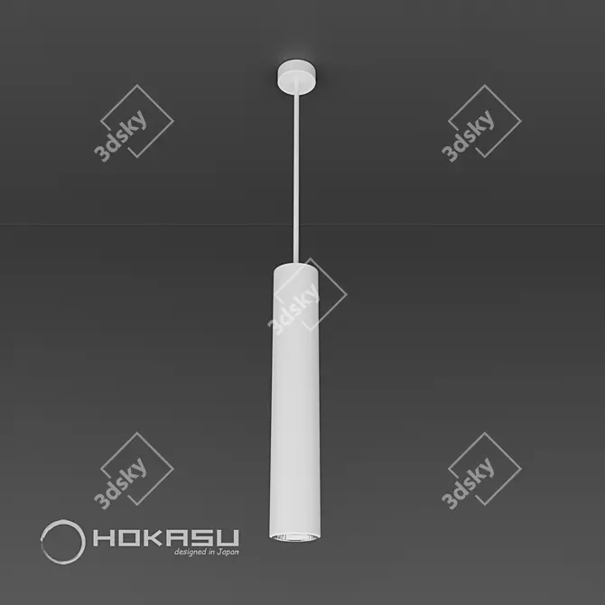 Minimalist Tube Hang Pendant Lamp 3D model image 2