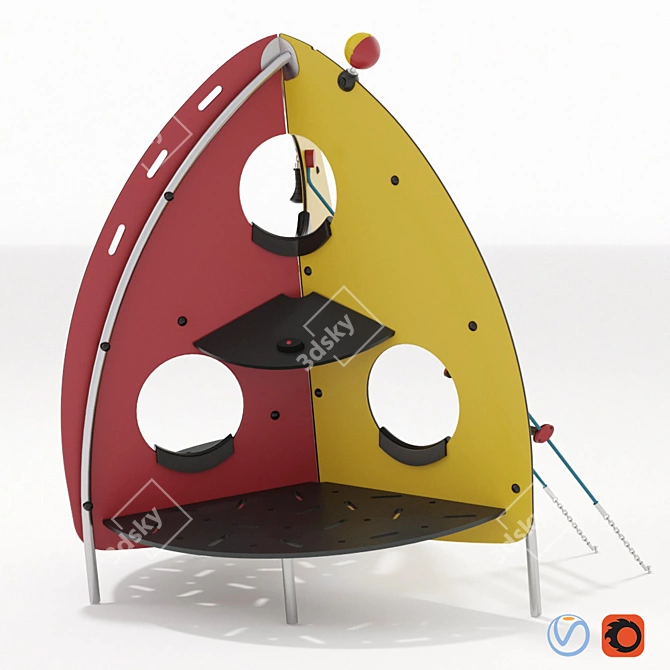 Kompan Climby Shifter: Exciting Playground Climbing Equipment! 3D model image 2