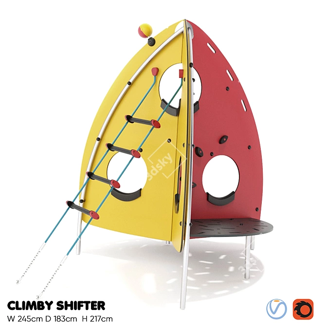 Kompan Climby Shifter: Exciting Playground Climbing Equipment! 3D model image 4