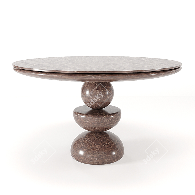 Elegant Marble Dining Table 3D model image 2