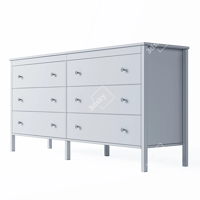 KOPPANG 6-Drawer Chest: Brown & White - Sleek and Spacious 3D model image 4