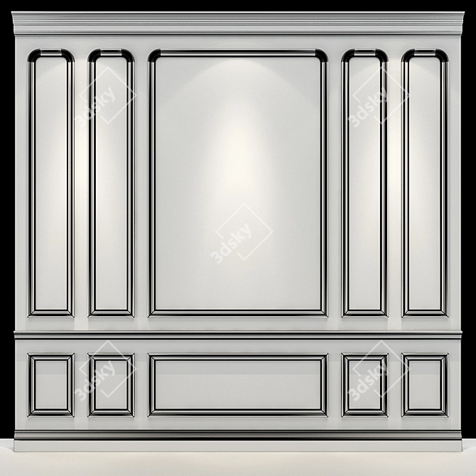 Elegant Wall Panel 091 3D model image 2