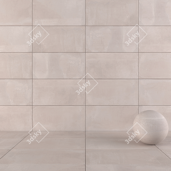 Concrete Wall Tiles: Concrea Bone Collection 3D model image 1