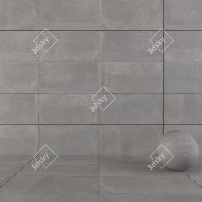 Concrea Gray Concrete Wall Tiles: Modern, Stylish, and Easy to Install 3D model image 2