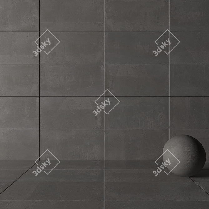 Concrea Gray Concrete Wall Tiles: Modern, Stylish, and Easy to Install 3D model image 4