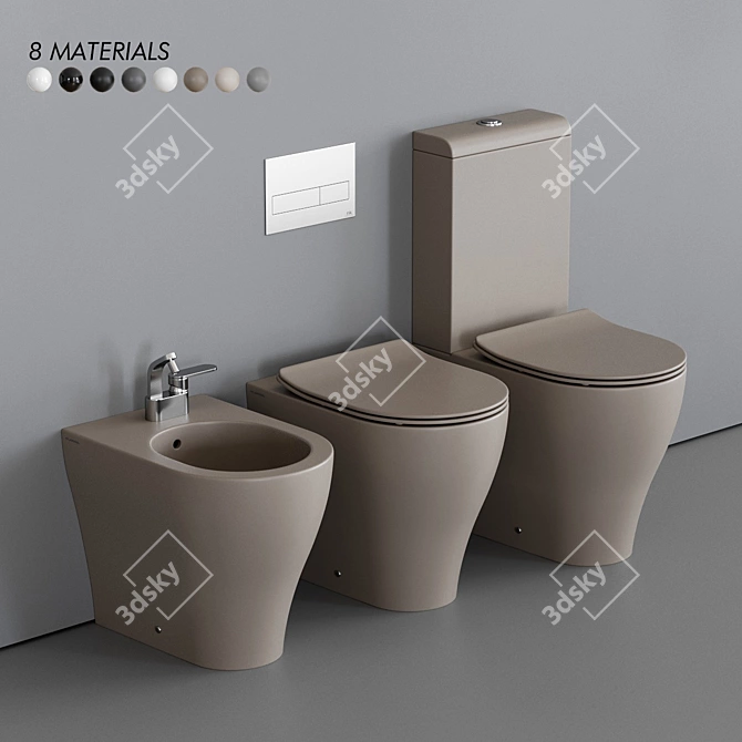 Ceramica Flaminia App WC - Stylish Close-Coupled Ceramic Toilet 3D model image 1