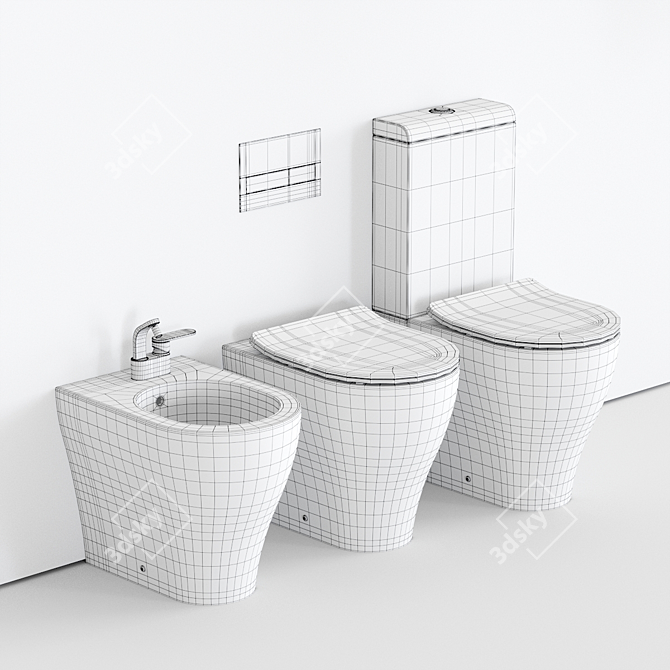 Ceramica Flaminia App WC - Stylish Close-Coupled Ceramic Toilet 3D model image 5