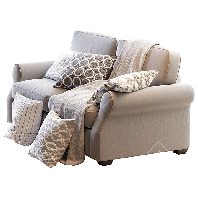 Fremont Roll Arm Sofa - Stylish and Comfortable 3D model image 4