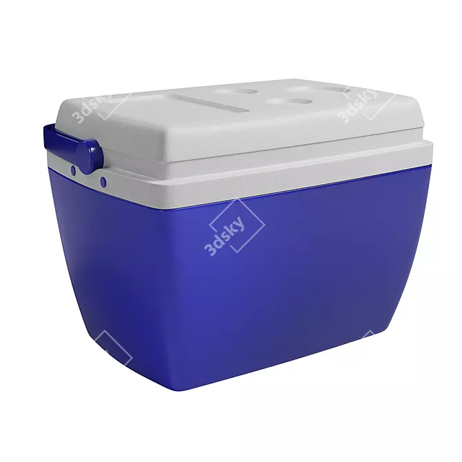 Sleek Steel Cooler 3D model image 1